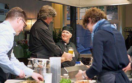 Jane at a cooking lesson