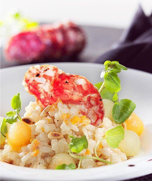 Risotto with truffle salami